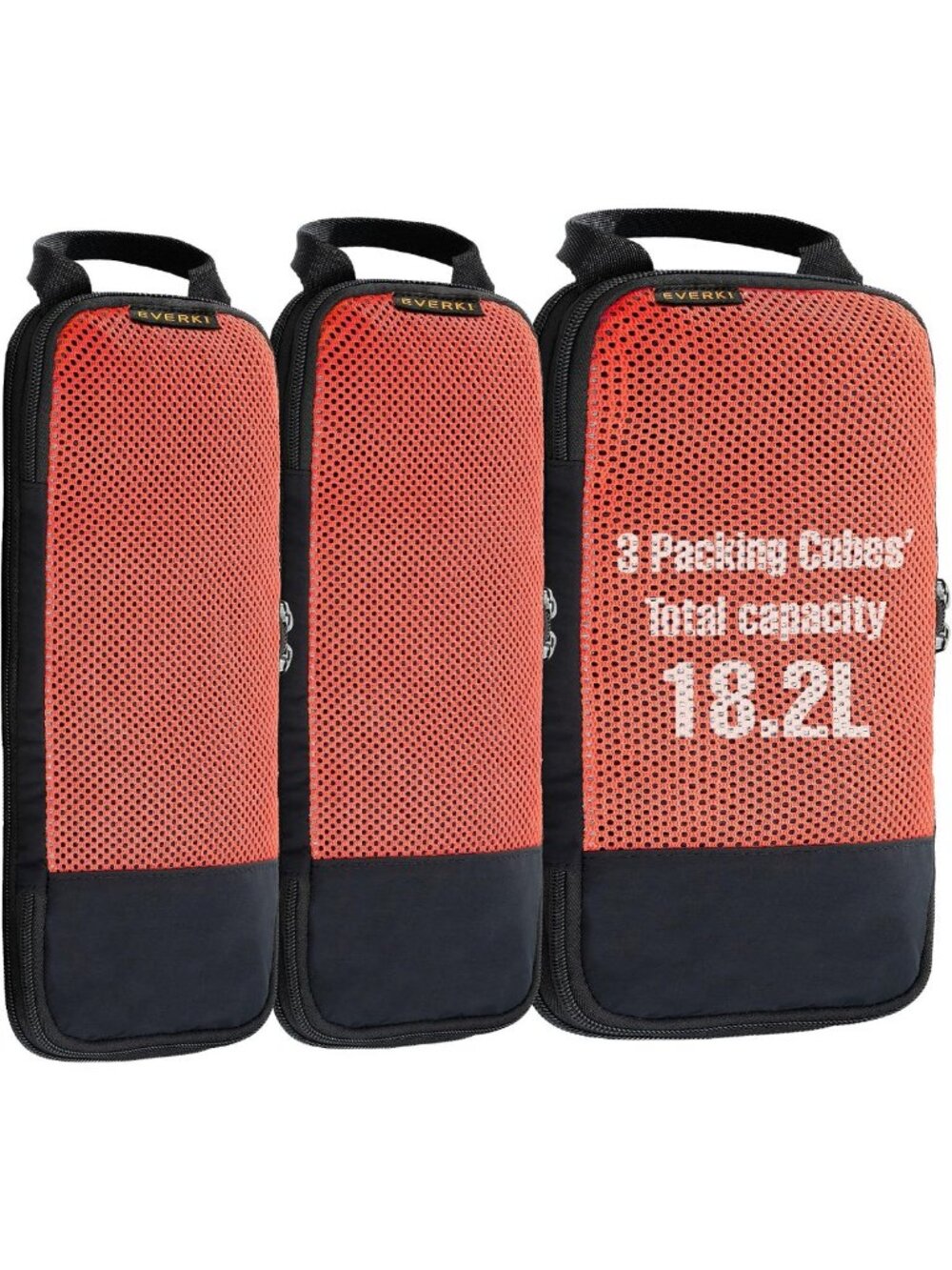 Lightweight Compression Packing Cubes Set of 3 with Mesh Panels for Travel